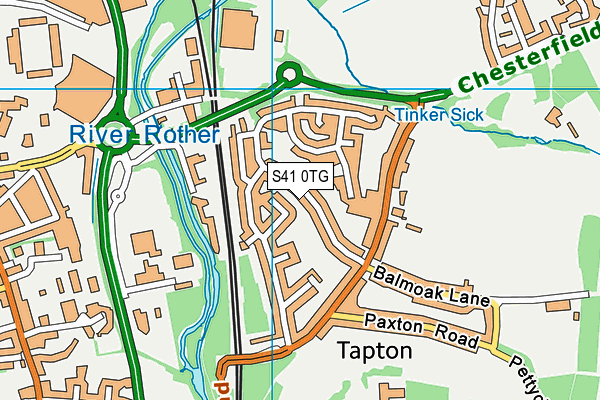 S41 0TG map - OS VectorMap District (Ordnance Survey)