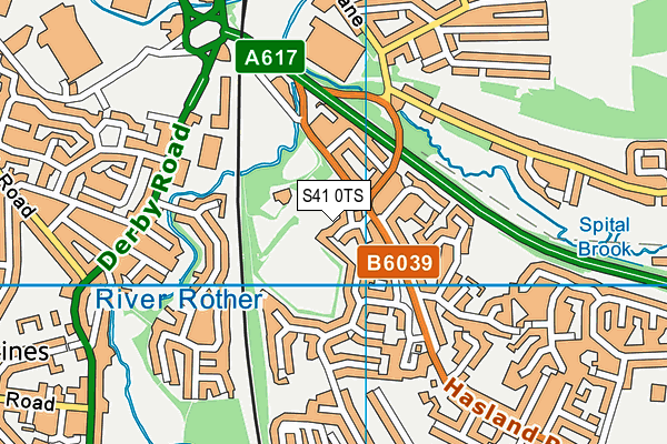 S41 0TS map - OS VectorMap District (Ordnance Survey)