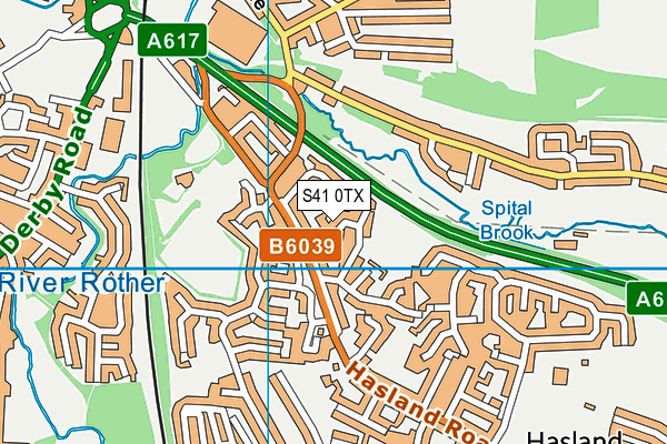 S41 0TX map - OS VectorMap District (Ordnance Survey)