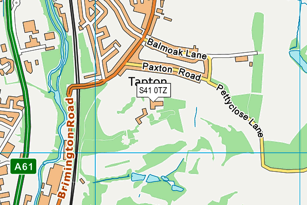 S41 0TZ map - OS VectorMap District (Ordnance Survey)