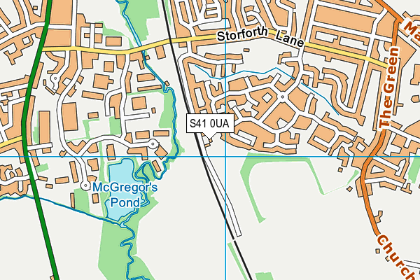S41 0UA map - OS VectorMap District (Ordnance Survey)