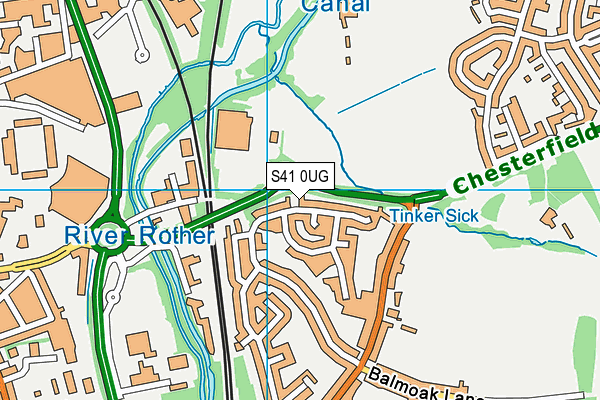 S41 0UG map - OS VectorMap District (Ordnance Survey)