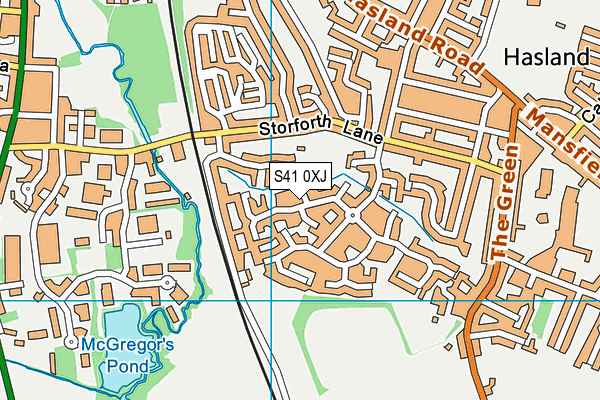 S41 0XJ map - OS VectorMap District (Ordnance Survey)