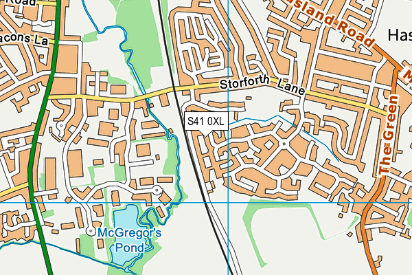 S41 0XL map - OS VectorMap District (Ordnance Survey)