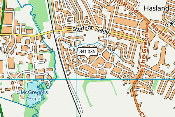 S41 0XN map - OS VectorMap District (Ordnance Survey)