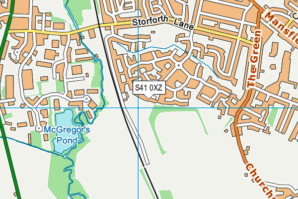 S41 0XZ map - OS VectorMap District (Ordnance Survey)