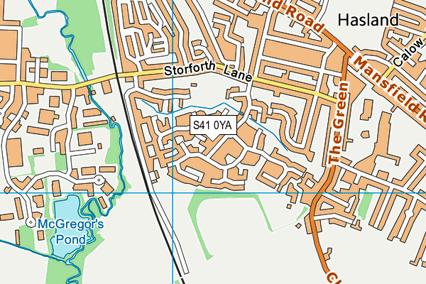 S41 0YA map - OS VectorMap District (Ordnance Survey)