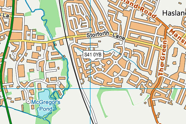 S41 0YB map - OS VectorMap District (Ordnance Survey)