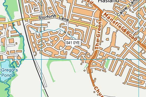 S41 0YE map - OS VectorMap District (Ordnance Survey)