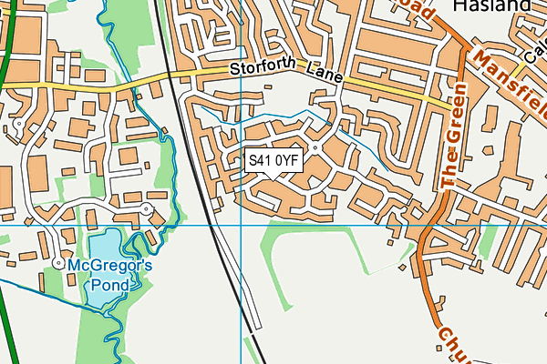 S41 0YF map - OS VectorMap District (Ordnance Survey)