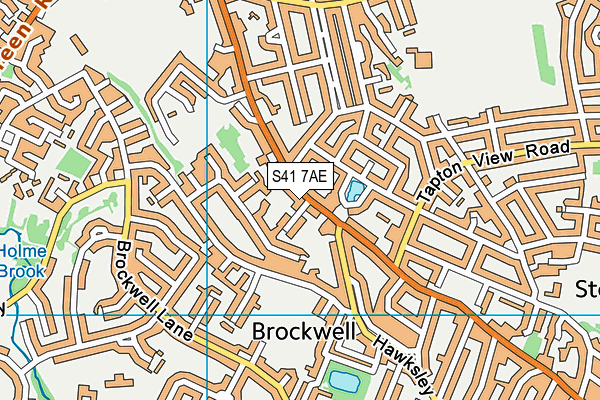 S41 7AE map - OS VectorMap District (Ordnance Survey)