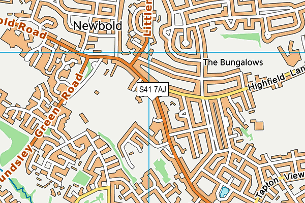 Gkn Sheepbridge Sports And Social Club (Closed) map (S41 7AJ) - OS VectorMap District (Ordnance Survey)
