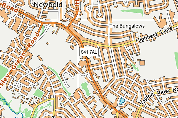 S41 7AL map - OS VectorMap District (Ordnance Survey)