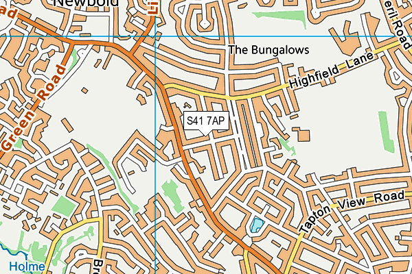S41 7AP map - OS VectorMap District (Ordnance Survey)
