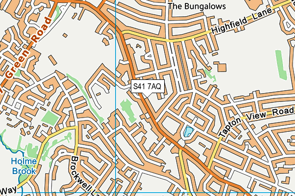 S41 7AQ map - OS VectorMap District (Ordnance Survey)