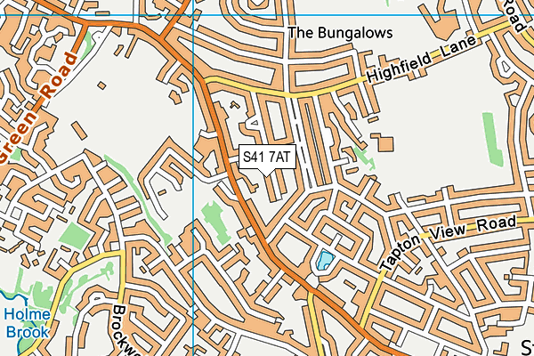 S41 7AT map - OS VectorMap District (Ordnance Survey)