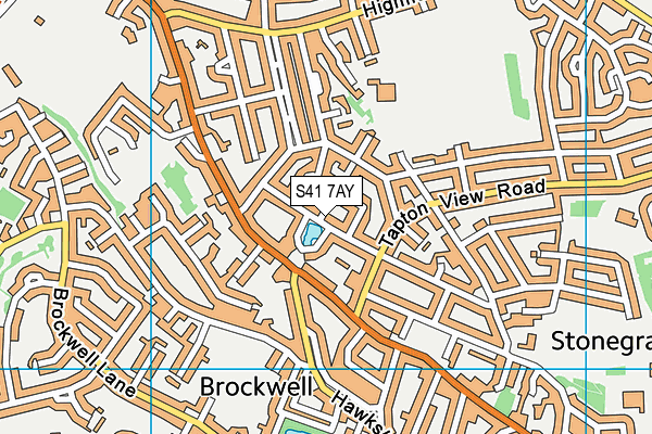 S41 7AY map - OS VectorMap District (Ordnance Survey)