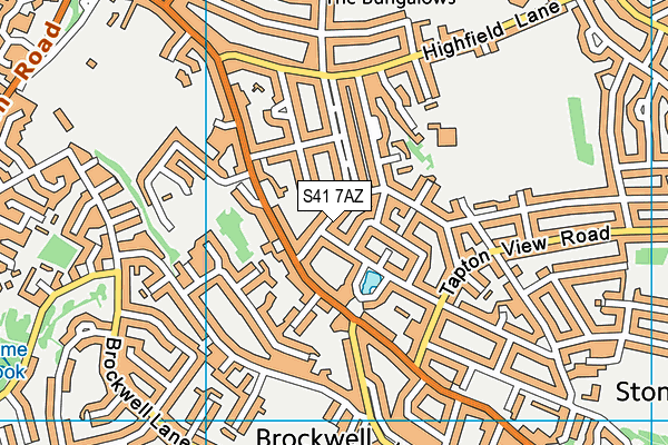 S41 7AZ map - OS VectorMap District (Ordnance Survey)