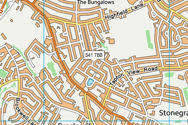 S41 7BB map - OS VectorMap District (Ordnance Survey)