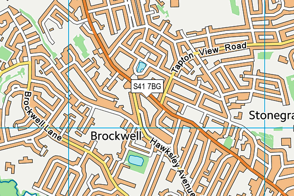 S41 7BG map - OS VectorMap District (Ordnance Survey)