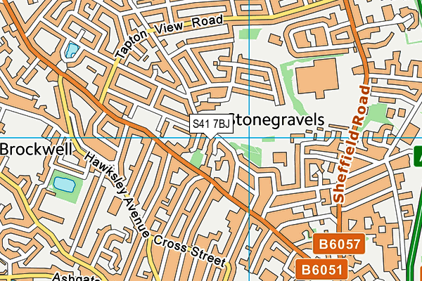 S41 7BJ map - OS VectorMap District (Ordnance Survey)
