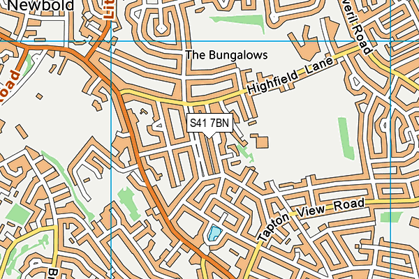 S41 7BN map - OS VectorMap District (Ordnance Survey)