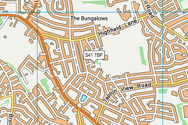 S41 7BP map - OS VectorMap District (Ordnance Survey)