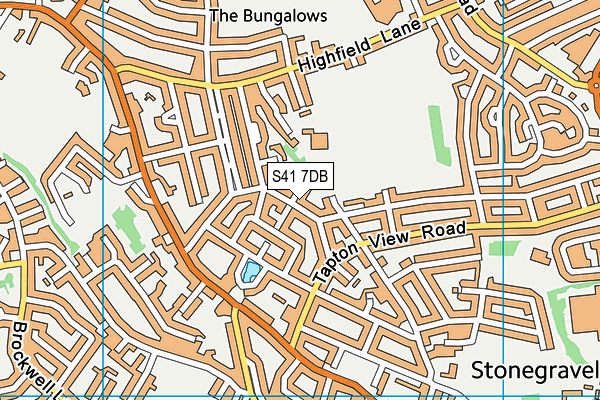 S41 7DB map - OS VectorMap District (Ordnance Survey)