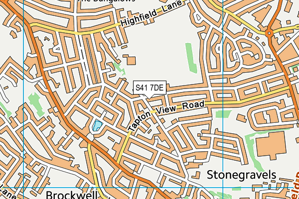 S41 7DE map - OS VectorMap District (Ordnance Survey)