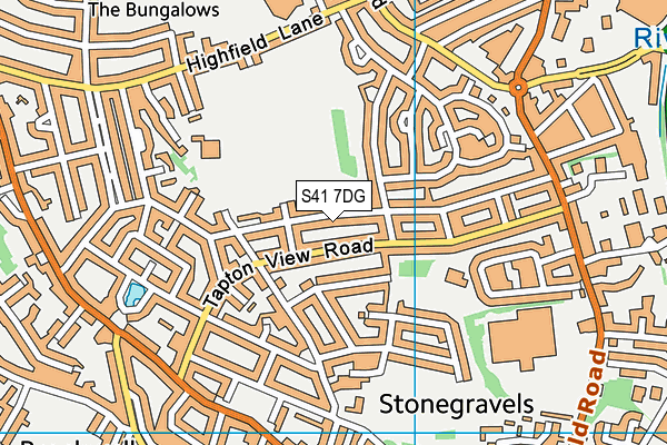 S41 7DG map - OS VectorMap District (Ordnance Survey)