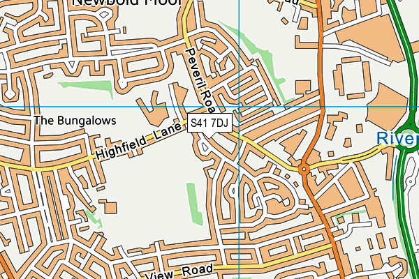 S41 7DJ map - OS VectorMap District (Ordnance Survey)