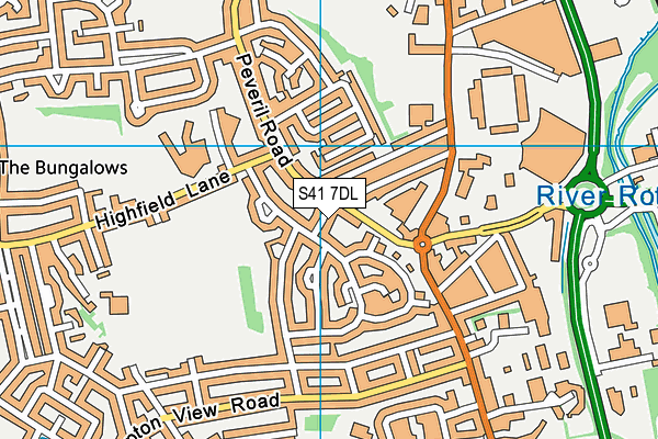 S41 7DL map - OS VectorMap District (Ordnance Survey)