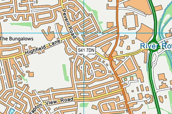 S41 7DN map - OS VectorMap District (Ordnance Survey)