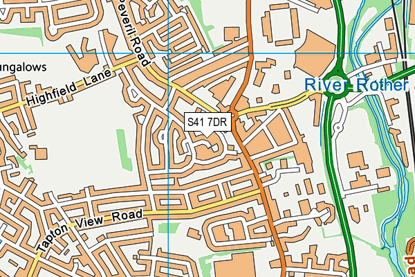 S41 7DR map - OS VectorMap District (Ordnance Survey)