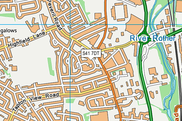S41 7DT map - OS VectorMap District (Ordnance Survey)