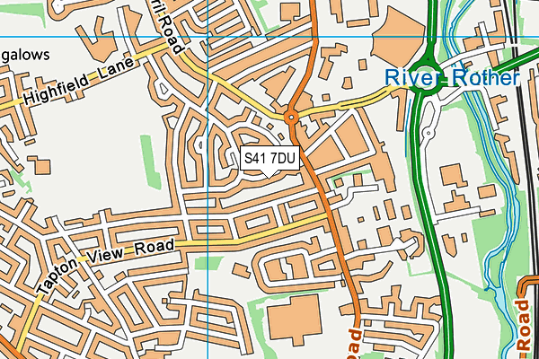 S41 7DU map - OS VectorMap District (Ordnance Survey)