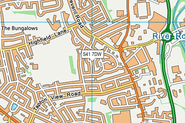 S41 7DW map - OS VectorMap District (Ordnance Survey)