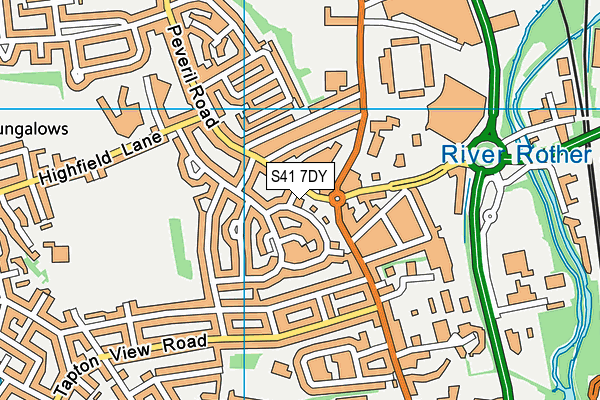 S41 7DY map - OS VectorMap District (Ordnance Survey)