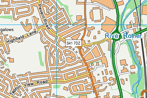 S41 7DZ map - OS VectorMap District (Ordnance Survey)