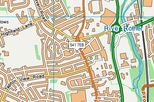 S41 7EB map - OS VectorMap District (Ordnance Survey)