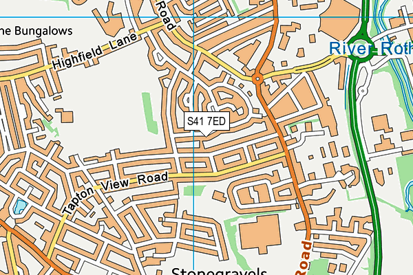 S41 7ED map - OS VectorMap District (Ordnance Survey)