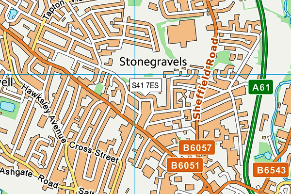 S41 7ES map - OS VectorMap District (Ordnance Survey)