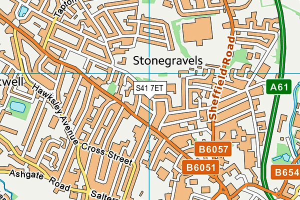 S41 7ET map - OS VectorMap District (Ordnance Survey)