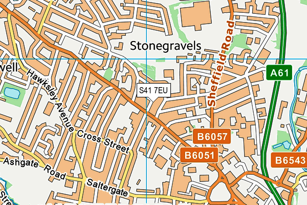 S41 7EU map - OS VectorMap District (Ordnance Survey)