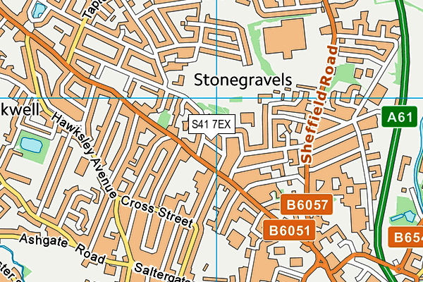 S41 7EX map - OS VectorMap District (Ordnance Survey)