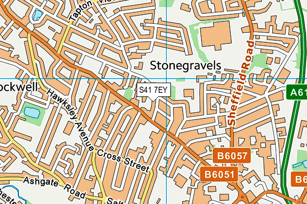 S41 7EY map - OS VectorMap District (Ordnance Survey)
