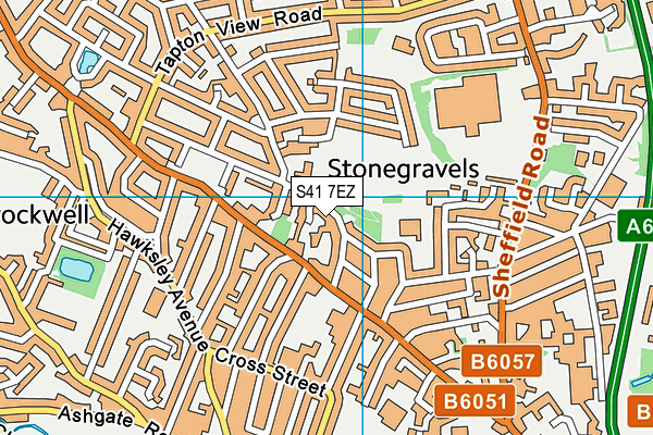 S41 7EZ map - OS VectorMap District (Ordnance Survey)