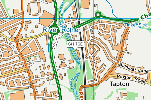 S41 7GE map - OS VectorMap District (Ordnance Survey)