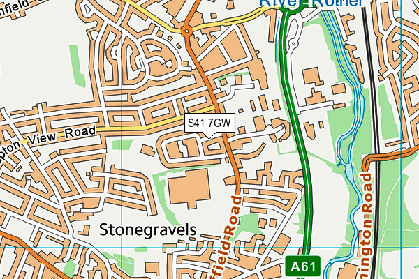 S41 7GW map - OS VectorMap District (Ordnance Survey)