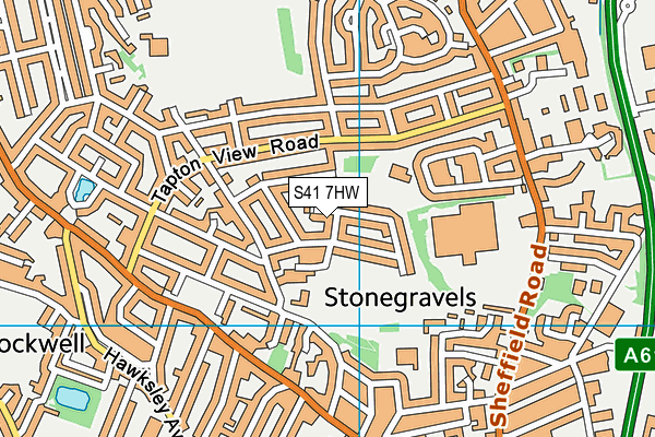 S41 7HW map - OS VectorMap District (Ordnance Survey)